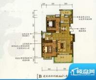 鸿欣清枫苑B户型 2室面积:85.60m平米