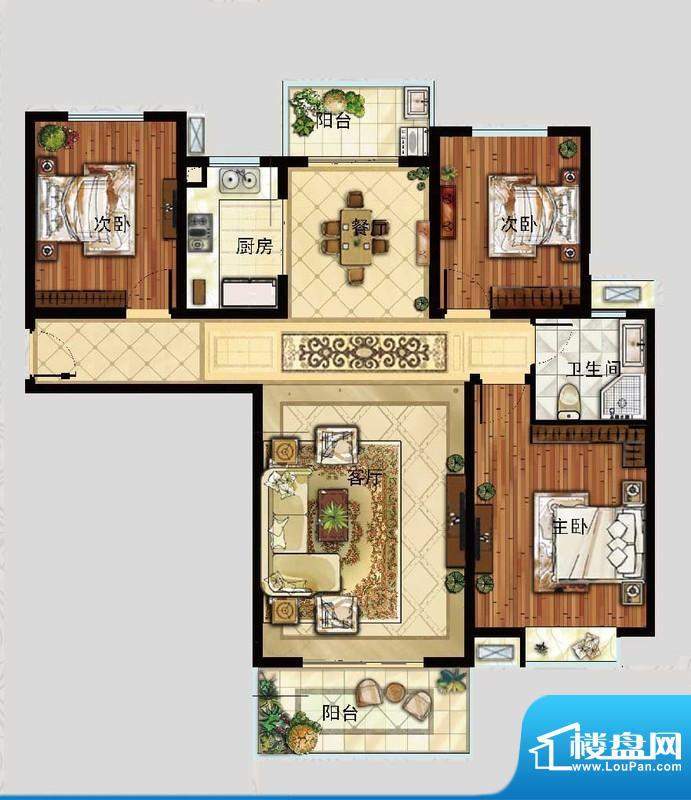 中冶·钟鼎悦城M1户面积:123.31m平米