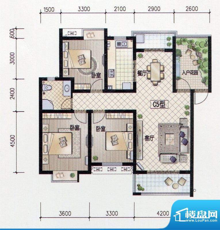 春晖家园恬园 C5户型面积:117.46m平米