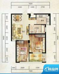 朝辉首府E户型 2室2面积:67.00m平米