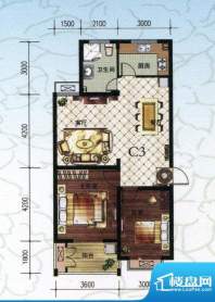 颐华苑C3户型 2室2厅面积:85.97m平米