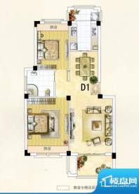 阳光威尼斯D1户型 2面积:83.80m平米