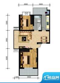 现代兴华苑A户型 2室面积:79.44m平米