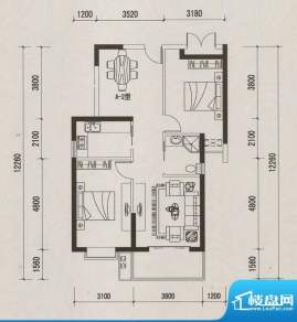 恒远中央公馆A-2户型面积:94.74m平米