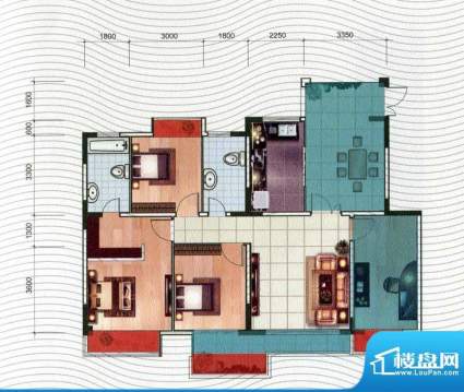 五洲汉唐C2型 3室1厅面积:127.50m平米