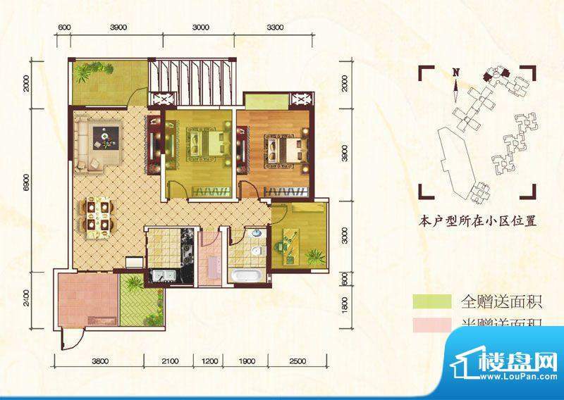 万和华庭C3单元2#5#面积:73.10m平米