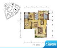 鹭岛国际社区L1户型面积:121.62m平米