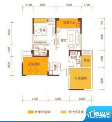 天和大院A型 1室2厅面积:72.49m平米