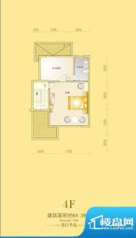 香江半岛A栋4F户型图面积:59.80m平米