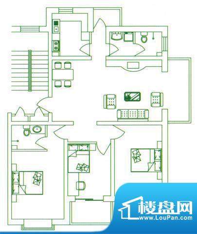 锦绣东城C-3-2-2 3室面积:102.00m平米