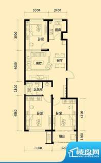 佰瑞廷3，6号楼A1户面积:104.90m平米