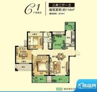 博海尚城C1户型 3室面积:114.00平米