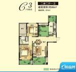 博海尚城C3户型 2室面积:98.00平米