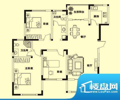 南北通透，户型设计合理，空间利用率高，空间布局合理，卧室采光充足，餐厅通风及采光较好，靠近厨房，就餐方便。卫生间为干湿分离设计，通风效果较好。