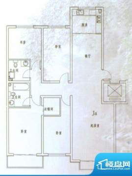 伊水华庭Ja户型 4室面积:160.00m平米