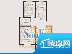 上海城户型5: 2室2厅面积:89.19m平米