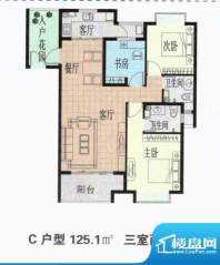 滨河新天地C户型125面积:125.10m平米