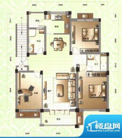 滨河阳光A2 3室2厅2面积:126.00m平米