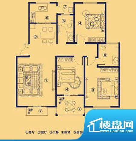 上宅公园世纪D1三室面积:121.00m平米