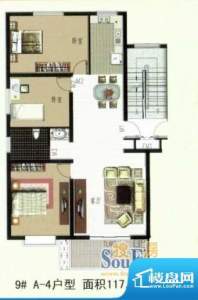 银丰佳园A4户型 3室面积:117.80m平米