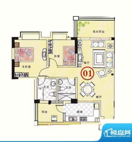 大丰豪庭二期4楼B栋面积:92.65m平米