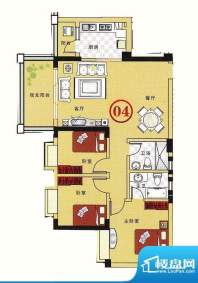 大丰豪庭二期4楼B栋面积:102.68m平米