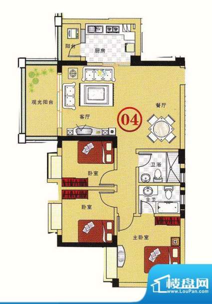 大丰豪庭二期4楼B栋面积:102.68m平米