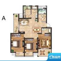 京河湾公寓A户型 3室面积:117.00平米