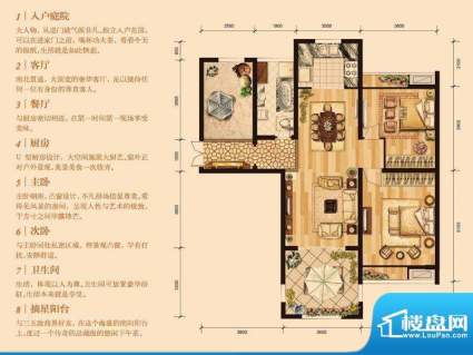 阳光广场B3户型 2室面积:109.36平米