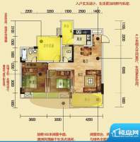 江东帝景A标准层 2室面积:98.00平米