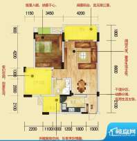 江东帝景E标准层 1室面积:83.00平米