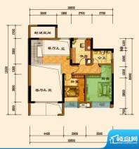 君汇上品E3户型上层面积:159.52平米