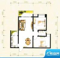 金树湾H3户型 2室2厅面积:77.71平米