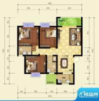 印象森林C标准层户型面积:98.04平米