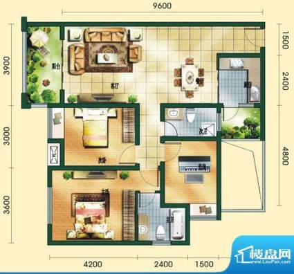 凌凯春天J3 3室2厅2面积:104.31平米