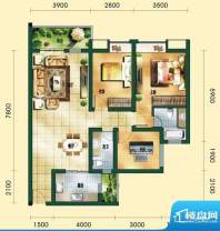 凌凯春天E1 3室2厅2面积:98.92平米