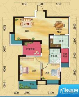 蝶院G3 2室2厅1卫1厨面积:91.23平米