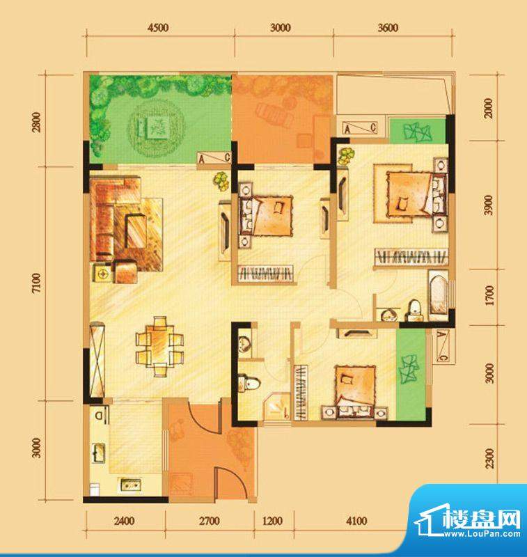 南门一号G2奇数层 3面积:119.00平米