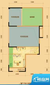 南门一号D4上层 2室面积:111.00平米