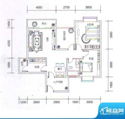 金玉丽都C2户型 2室面积:92.02平米