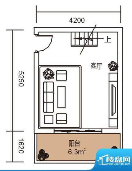 城市之山B-1 2室2厅面积:90.79平米