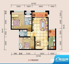 金源利中央华城C户型面积:83.22平米