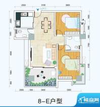 天府明珠8-E户型两室面积:0.00平米