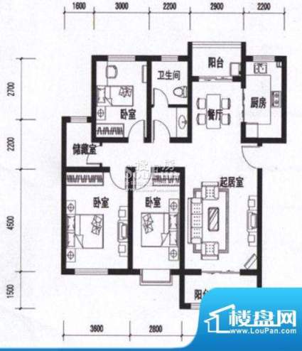 海通时代康桥三室两面积:0.00m平米