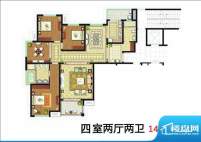 外滩一号4号楼户型 面积:143.00m平米