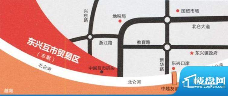 东兴互市贸易区交通图