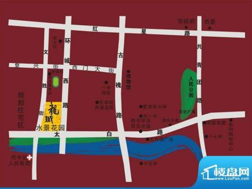 龙城·水景花园交通图
