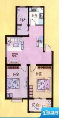 火炬仁里户型图 2室面积:81.50m平米