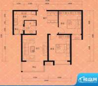 蓝天豪庭1#2#F2户型面积:94.00m平米