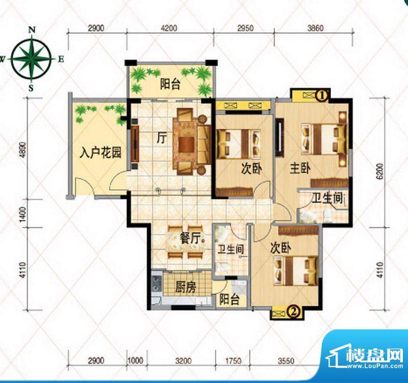 玉林奥园康城城市公面积:131.48m平米